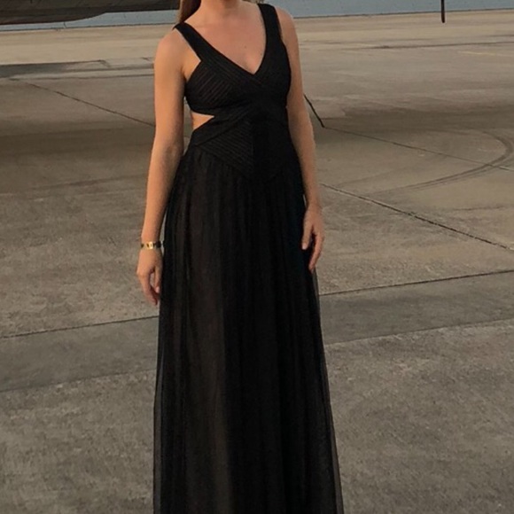 Black BCBGMaxazria tulle gown size 0 - Picture 5 of 7